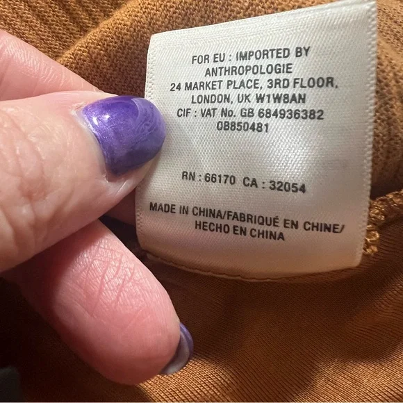 Anthro Akemi Kin Rust Wrap Midi Dress Tie Waist A-Line Boho - Picture 8 of 8